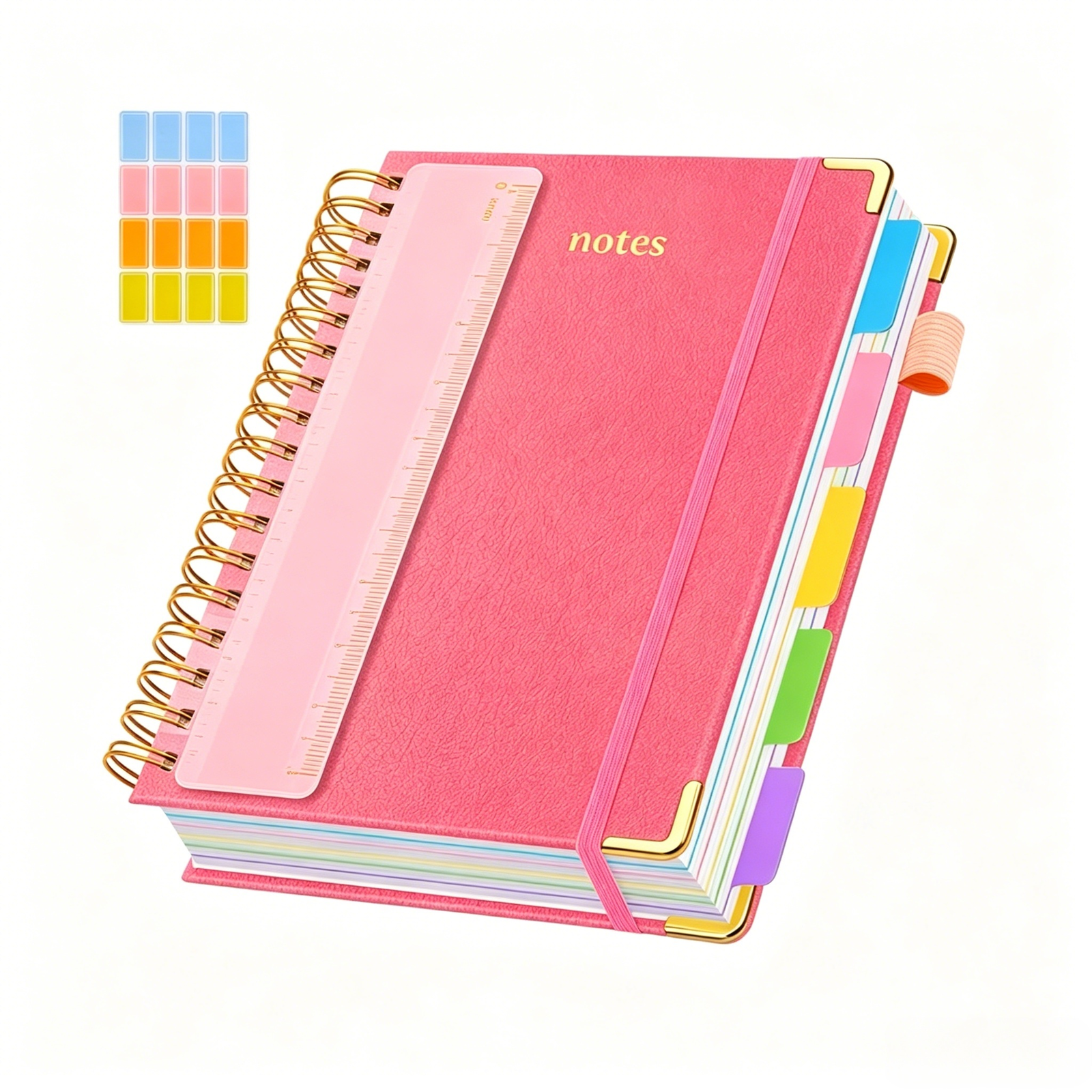 Custom A5 PU Hardcover Spiral Notebook with Colorful Dividers - Image 2