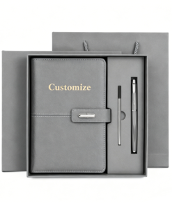 Alternative view of Custom Premium PU Leather Notebook Gift Set – A5 Lined Journal, Metal Pen, Luxury Gift Box & Gift Bag
