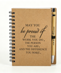 Custom Eco Bamboo Pen & Gratitude Notebook – Inspirational Gift Set