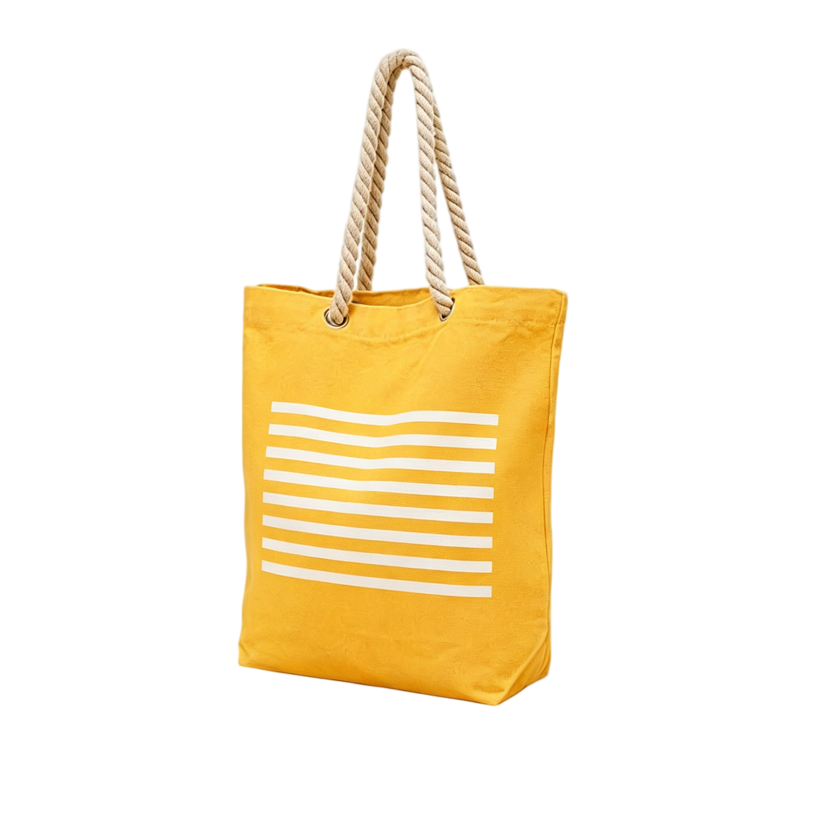 Blank Natural Cotton Canvas Tote Bag with Thick Rope Handles, Reusable Plain Open Top Shopping Bag for DIY Custom Logo Printing, Grocery, Beach & Daily Use - Image 5
