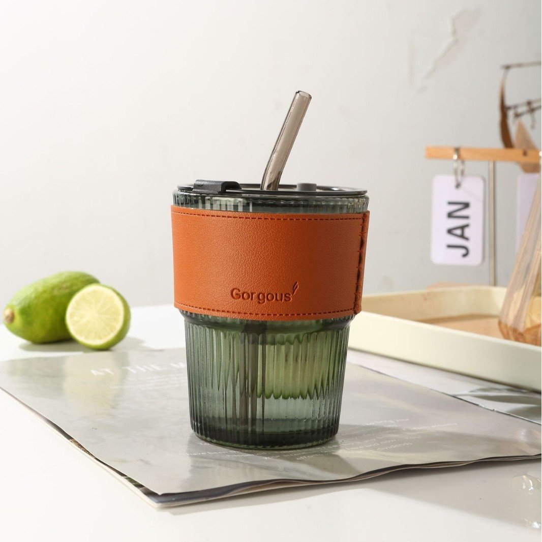 13oz/400ml Tumbler Water Glass, Cups with Straw - Image 9