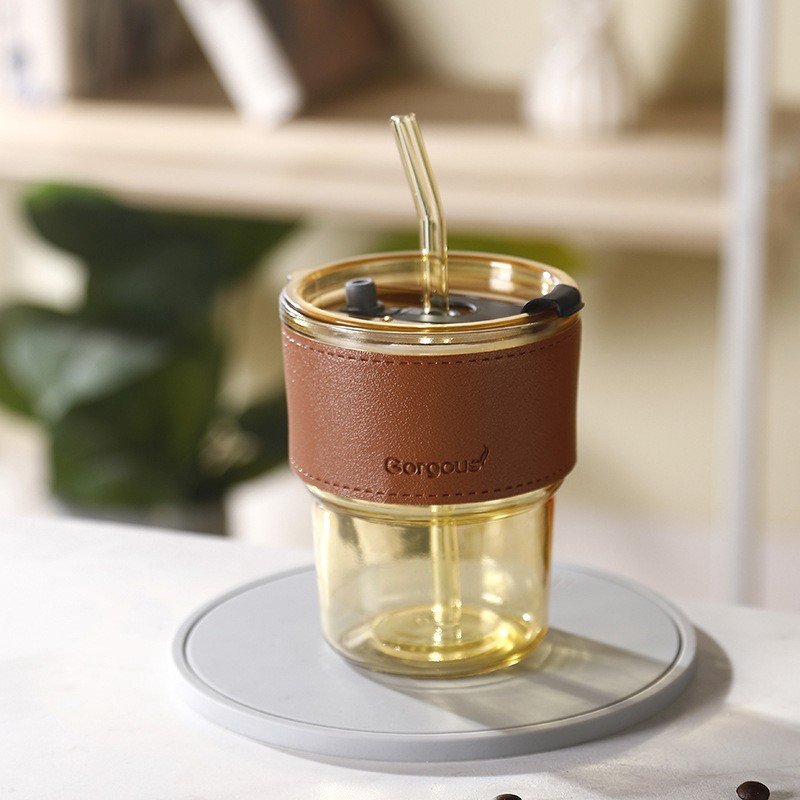 13oz/400ml Tumbler Water Glass, Cups with Straw - Image 2