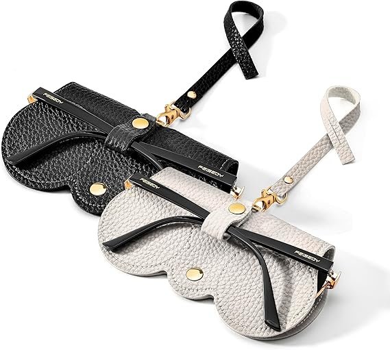 Soft Leather Sunglass Bag, Holder Eyeglasses Case, Portable Glasses Pouch With Button Clip Wrist Strap - Image 11