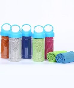 Custom Logo Cooling Towel with Bottle Case, Reusable Ice Towel for Sports, Fitness, Outdoor Activities & Promotional Gifts - Image 8