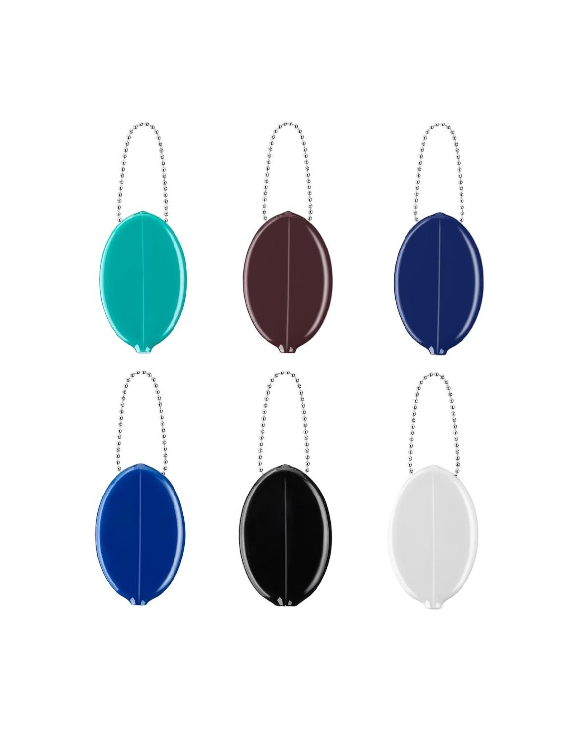 Customizable Oval Squeeze Coin Purse, Portable PVC Change Pouch with Ball Chain, Mini Squeeze Wallet for Coins, Earbuds & Small Accessories - Image 4