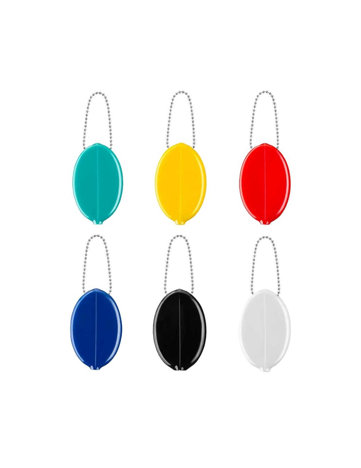 Customizable Oval Squeeze Coin Purse, Portable PVC Change Pouch with Ball Chain, Mini Squeeze Wallet for Coins, Earbuds & Small Accessories - Image 6