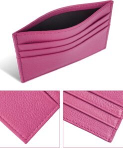 Alternative view of Slim Leather Card Holder Wallet | Minimalist RFID Credit Card Case for Men & Women