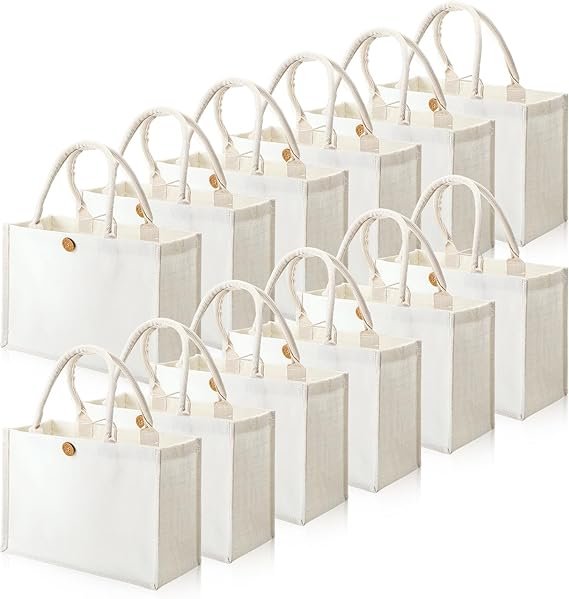 Customizable Canvas Tote Bag with Wooden Button Closure, Blank Reusable Grocery Bag with Black Handles, Perfect for DIY, Events , Personalized Gifts - Image 6