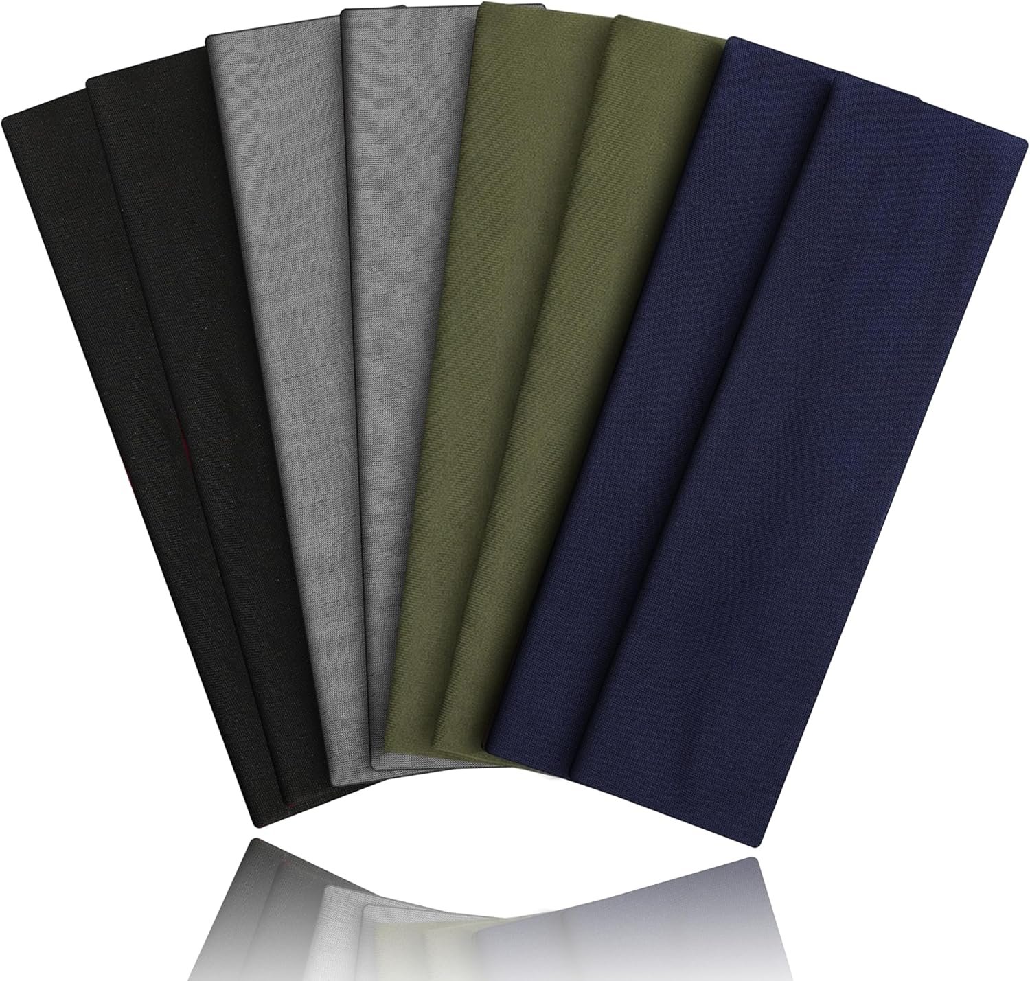 Custom Logo Elastic Sports Headbands 8PCS, Multi Color Soft Stretch Sweat Hair Wraps, Personalized Non Slip Yoga Workout Headbands for Women & Men Working Out, Travel - Image 9