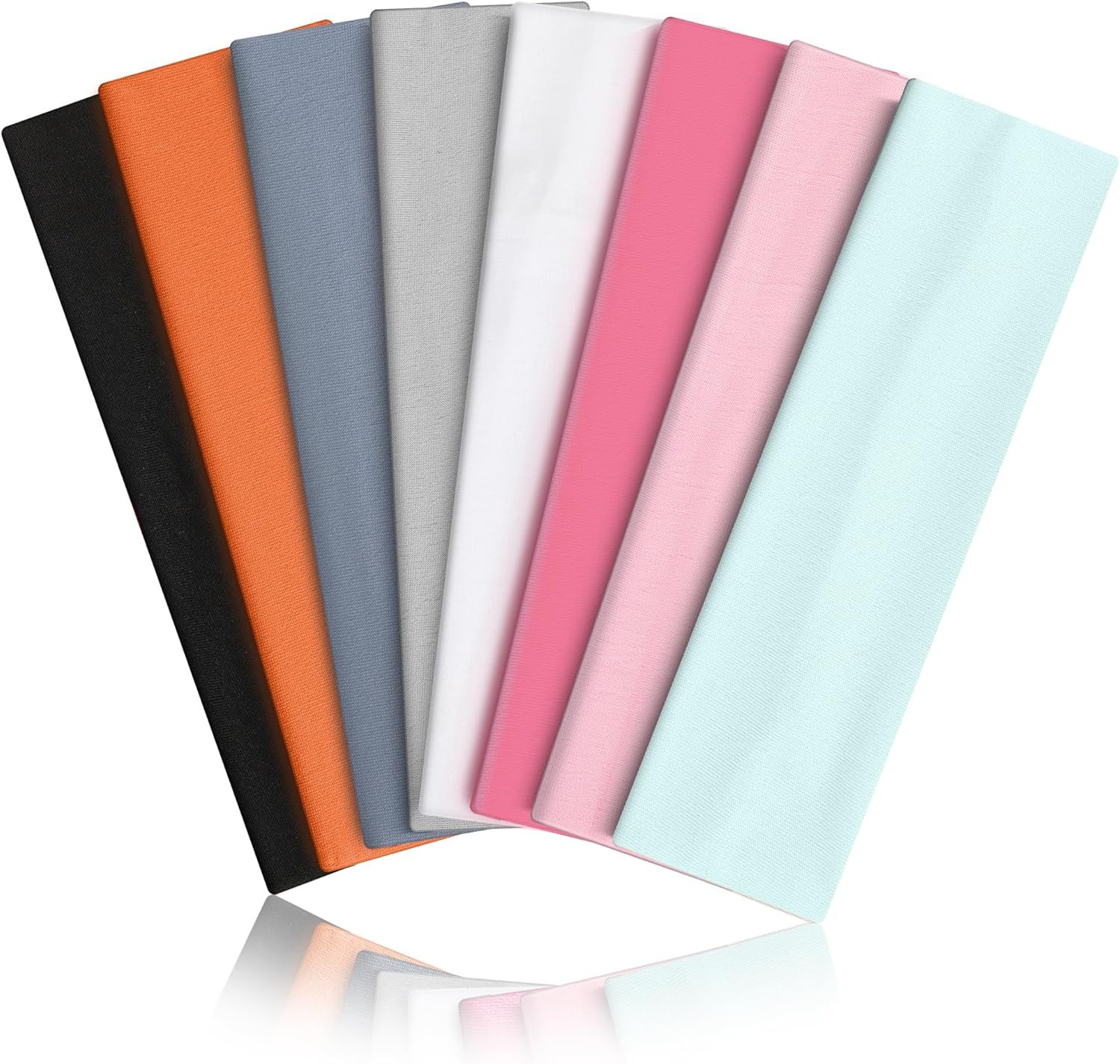 Custom Logo Elastic Sports Headbands 8PCS, Multi Color Soft Stretch Sweat Hair Wraps, Personalized Non Slip Yoga Workout Headbands for Women & Men Working Out, Travel - Image 10