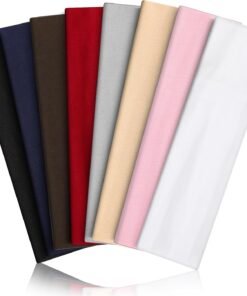 Custom Logo Elastic Sports Headbands 8PCS, Multi Color Soft Stretch Sweat Hair Wraps, Personalized Non Slip Yoga Workout Headbands for Women & Men Working Out, Travel - Image 4