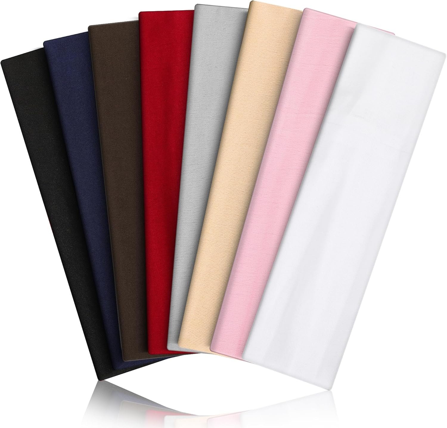 Custom Logo Elastic Sports Headbands 8PCS, Multi Color Soft Stretch Sweat Hair Wraps, Personalized Non Slip Yoga Workout Headbands for Women & Men Working Out, Travel - Image 4