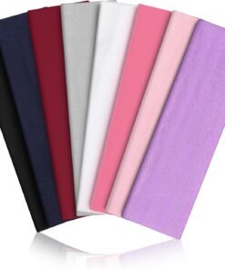 Custom Logo Elastic Sports Headbands 8PCS, Multi Color Soft Stretch Sweat Hair Wraps, Personalized Non Slip Yoga Workout Headbands for Women & Men Working Out, Travel - Image 11