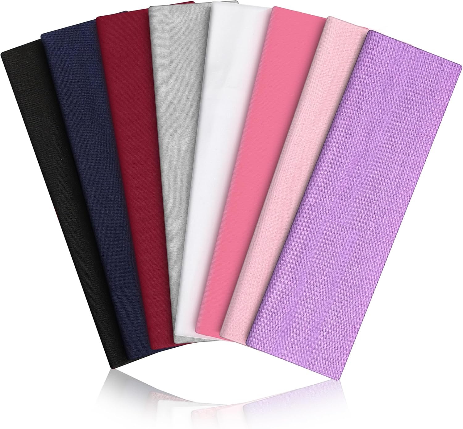 Custom Logo Elastic Sports Headbands 8PCS, Multi Color Soft Stretch Sweat Hair Wraps, Personalized Non Slip Yoga Workout Headbands for Women & Men Working Out, Travel - Image 11