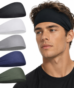 Custom Logo Sports Headbands for Men ,Multi Color Soft Stretch Sweat Hair Wraps, Personalized Non Slip Yoga Workout Headbands for  Working Out, Travel