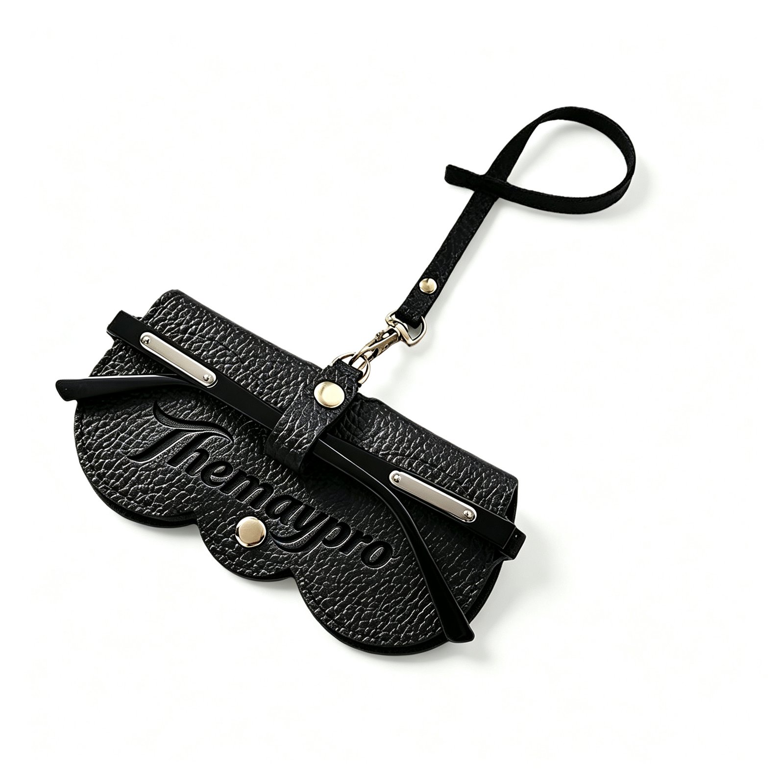 Soft Leather Sunglass Bag, Holder Eyeglasses Case, Portable Glasses Pouch With Button Clip Wrist Strap - Image 2