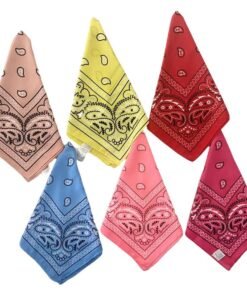 Alternative view of Custom Mini  Bandana, 35×35CM Soft Silk Like Square Head Scarf, Minimalist Logo Printed Hair Scarf, Multi-Functional Fashion Bandanas for Men Women Daily Street Wear & Gifts