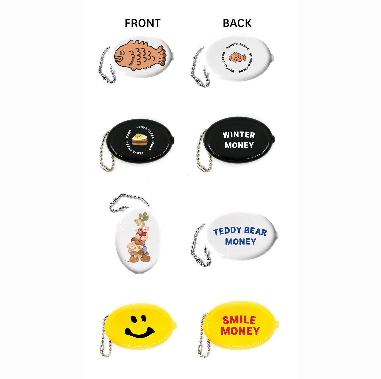 Customizable Oval Squeeze Coin Purse, Portable PVC Change Pouch with Ball Chain, Mini Squeeze Wallet for Coins, Earbuds & Small Accessories - Image 2