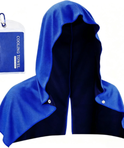 Cooling Hooded Towel – Lightweight Quick-Dry Sports & Outdoor Hooded Microfiber Towel for Gym, Running, Hiking & Travel