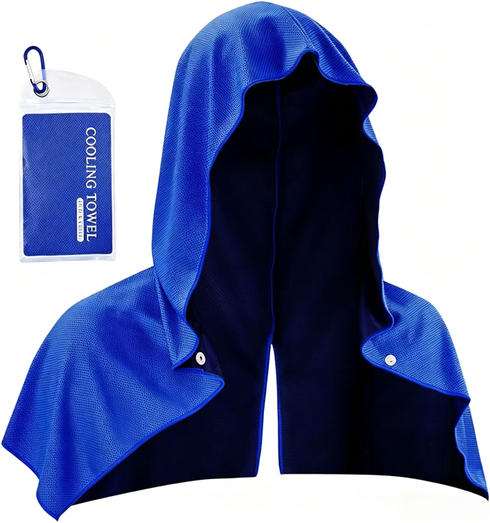 Cooling Hooded Towel – Lightweight Quick-Dry Sports & Outdoor Hooded Microfiber Towel for Gym, Running, Hiking & Travel