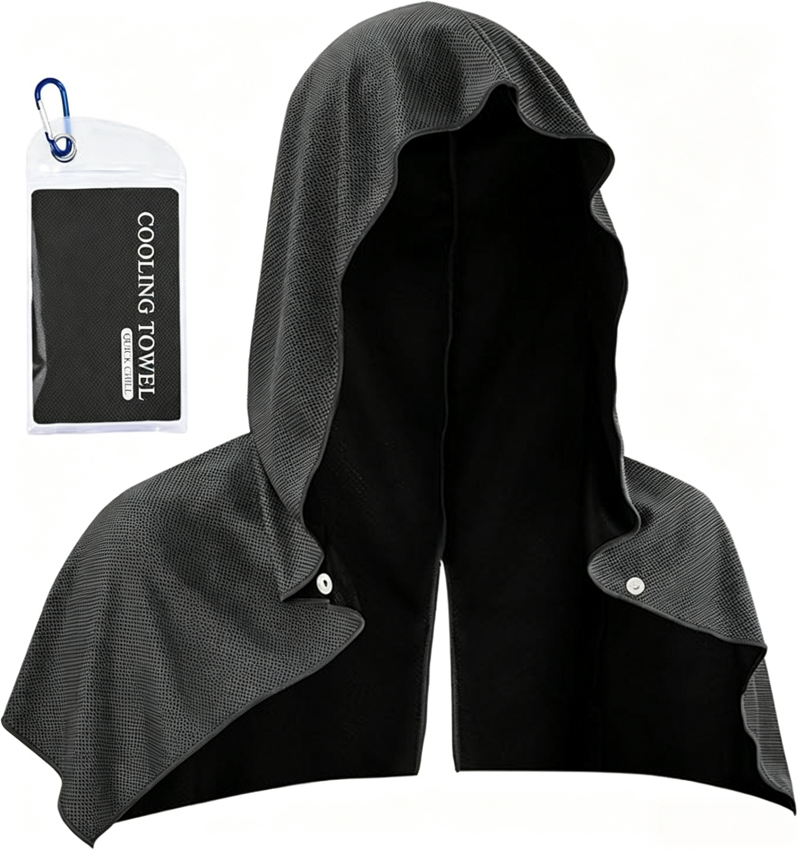Cooling Hooded Towel – Lightweight Quick-Dry Sports & Outdoor Hooded Microfiber Towel for Gym, Running, Hiking & Travel - Image 4