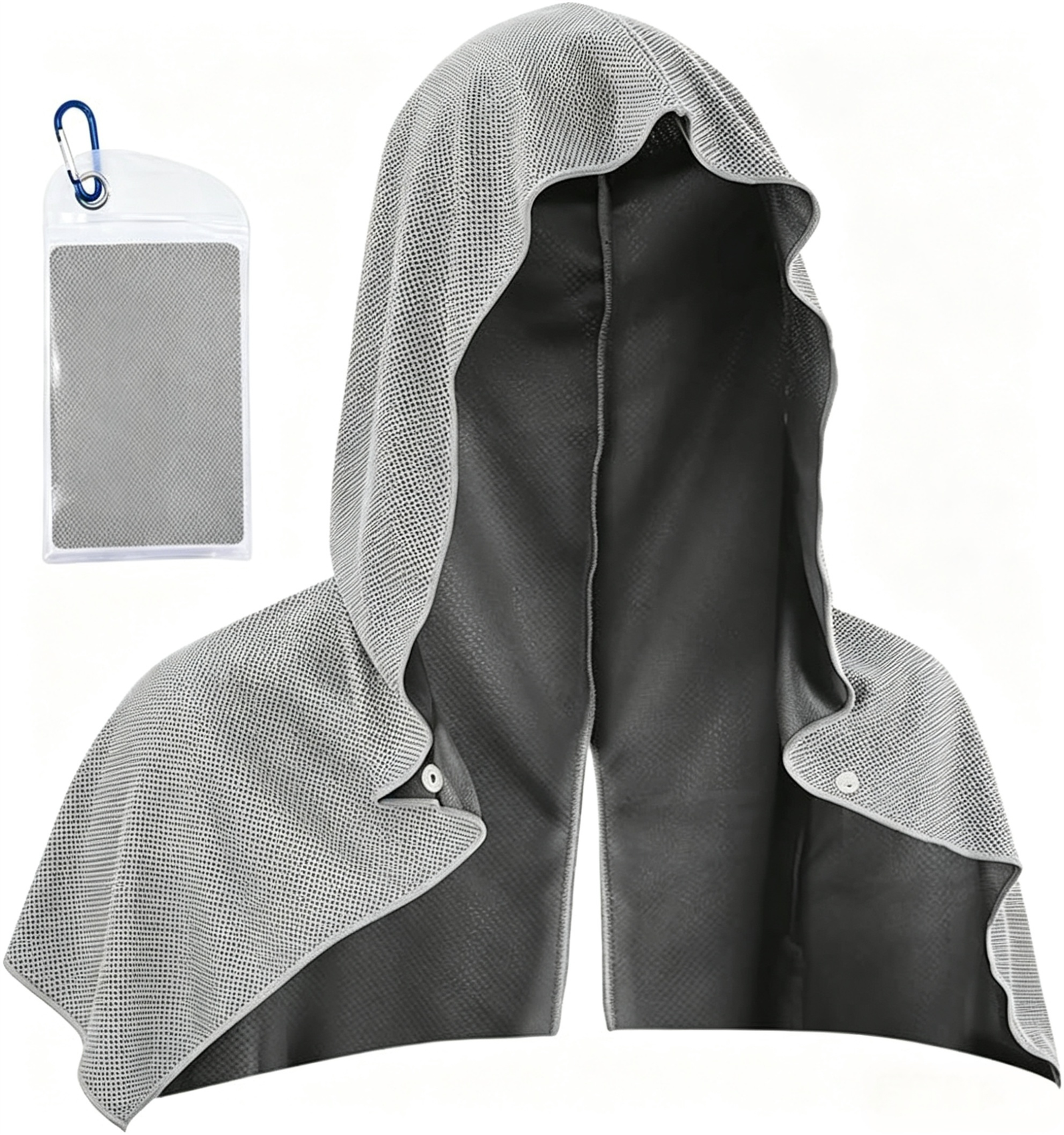 Cooling Hooded Towel – Lightweight Quick-Dry Sports & Outdoor Hooded Microfiber Towel for Gym, Running, Hiking & Travel - Image 6
