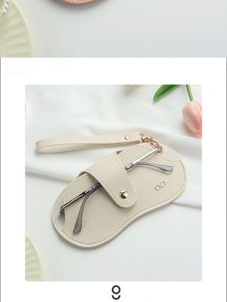 Portable Lanyard Pu Leather Sunglasses Pouch, Travel Outdoor Hanging Eyeglasses Bag, Eyewear Sleeve with Snap Closure - Image 5