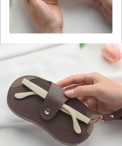 Alternative view of Portable Lanyard Pu Leather Sunglasses Pouch, Travel Outdoor Hanging Eyeglasses Bag, Eyewear Sleeve with Snap Closure