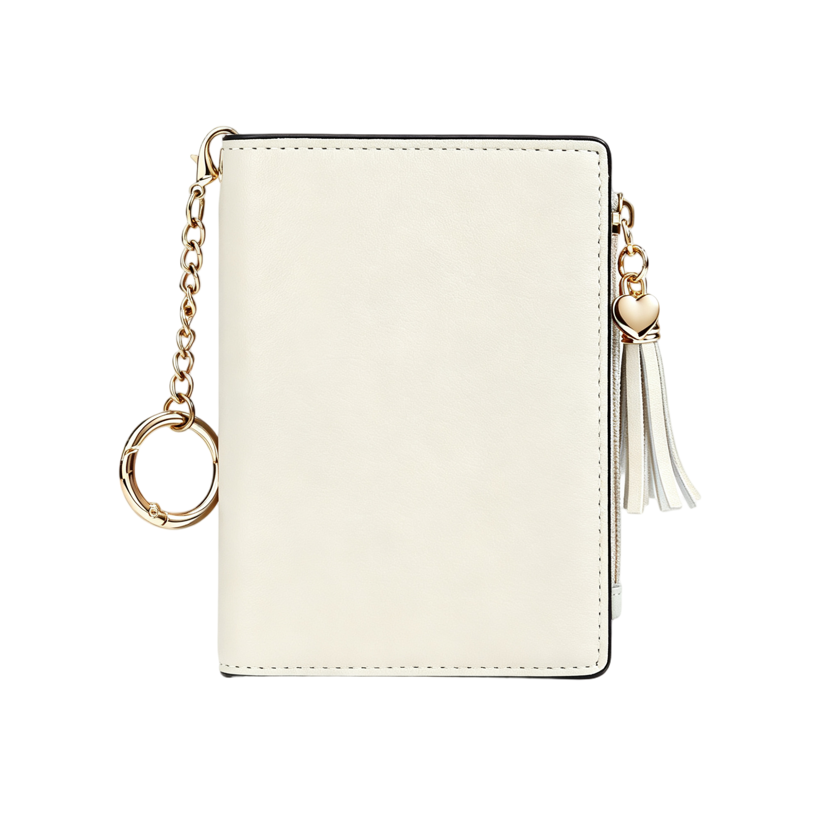 Women Mini PU Leather Wallet with Keychain, Tassel Zipper Coin Pocket Small Card Purse - Image 4