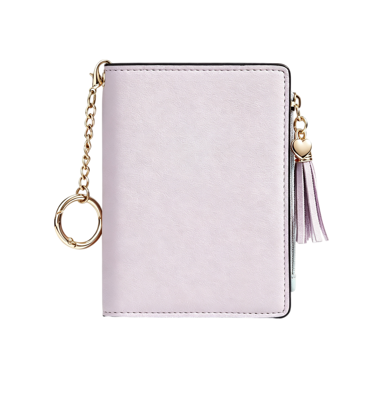Women Mini PU Leather Wallet with Keychain, Tassel Zipper Coin Pocket Small Card Purse - Image 7