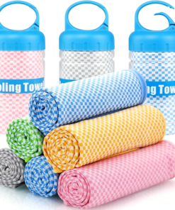 Custom Logo Cooling Towel with Bottle Case, Reusable Ice Towel for Sports, Fitness, Outdoor Activities & Promotional Gifts