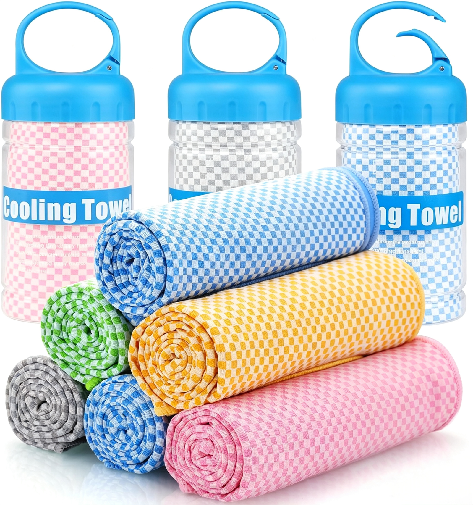 Custom Logo Cooling Towel with Bottle Case, Reusable Ice Towel for Sports, Fitness, Outdoor Activities & Promotional Gifts
