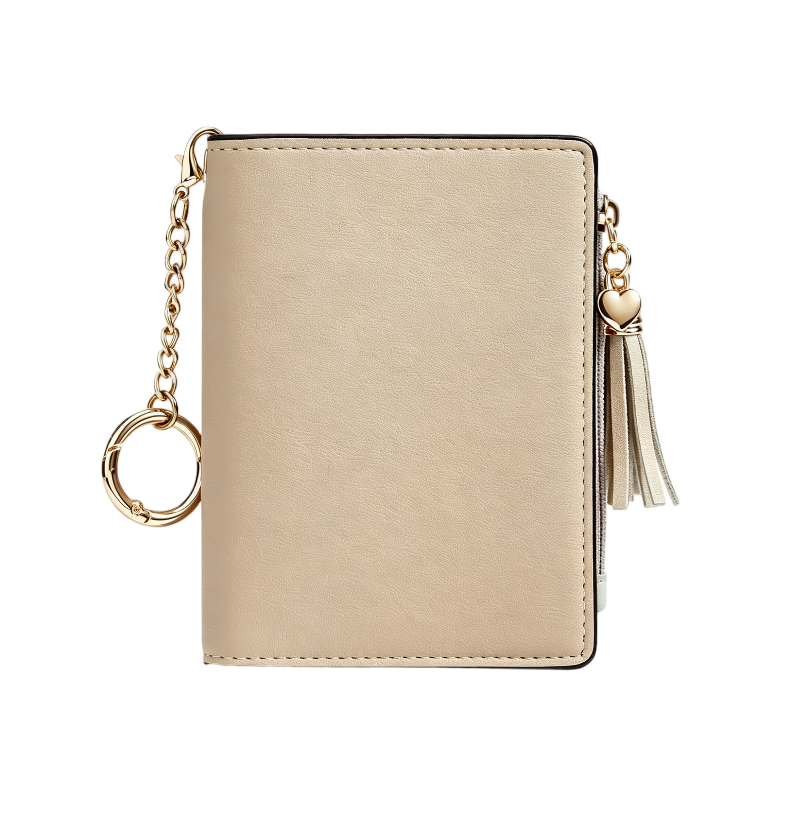 Women Mini PU Leather Wallet with Keychain, Tassel Zipper Coin Pocket Small Card Purse - Image 5
