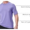 Men’s Active Quick Dry Crew Neck T Shirts | Athletic Running Gym Workout Short Sleeve Tee Tops - Image 3