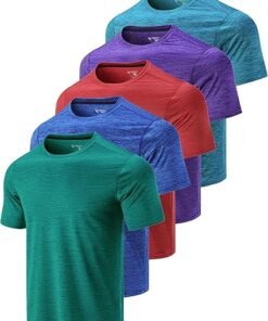Men’s Active Quick Dry Crew Neck T Shirts | Athletic Running Gym Workout Short Sleeve Tee Tops