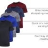 Men’s Active Quick Dry Crew Neck T Shirts | Athletic Running Gym Workout Short Sleeve Tee Tops - Image 5
