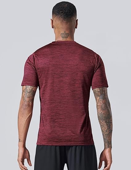 Men’s Active Quick Dry Crew Neck T Shirts | Athletic Running Gym Workout Short Sleeve Tee Tops - Image 4