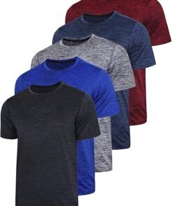 Men’s Active Quick Dry Crew Neck T Shirts | Athletic Running Gym Workout Short Sleeve Tee Tops